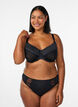 Soutien-gorge embo&icirc;tant avec dentelle et microfibre, Noir, Model image number 1