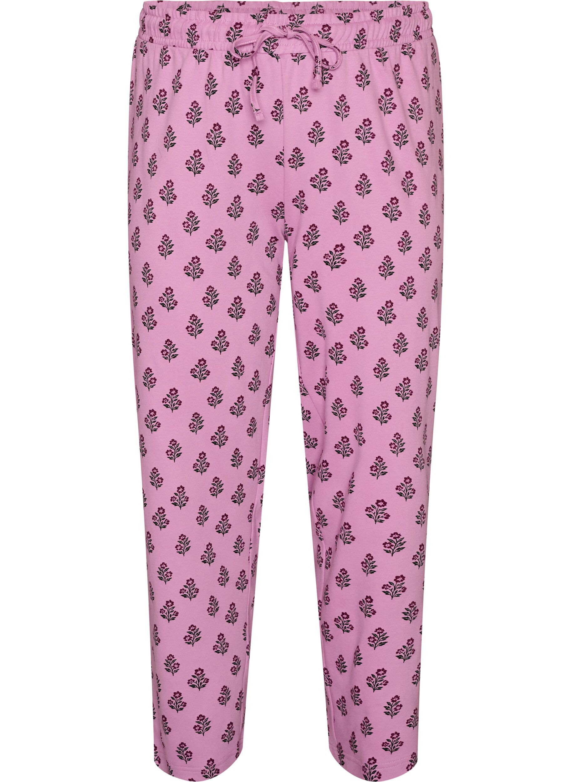 ZizziPantalon de pyjama taille haute en coton, Rose, Packshot image number 0