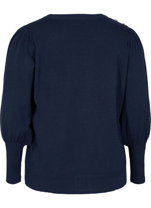 Pull en tricot à manches bouffantes, Navy Blazer, Packshot image number 1