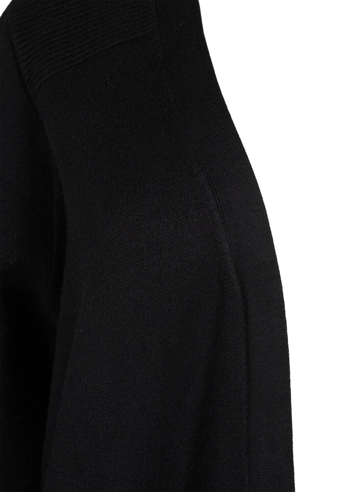 Cardigan long en tricot avec poches, Black, Packshot image number 2