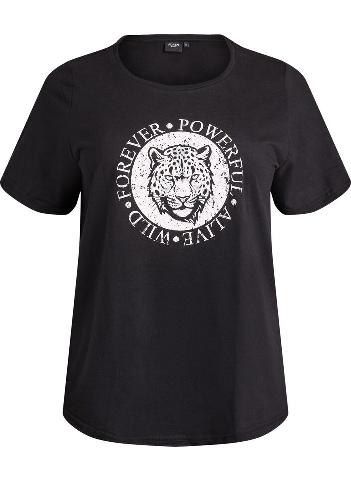 FLASH - T-shirt imprim&eacute;, Noir, Packshot image number 0