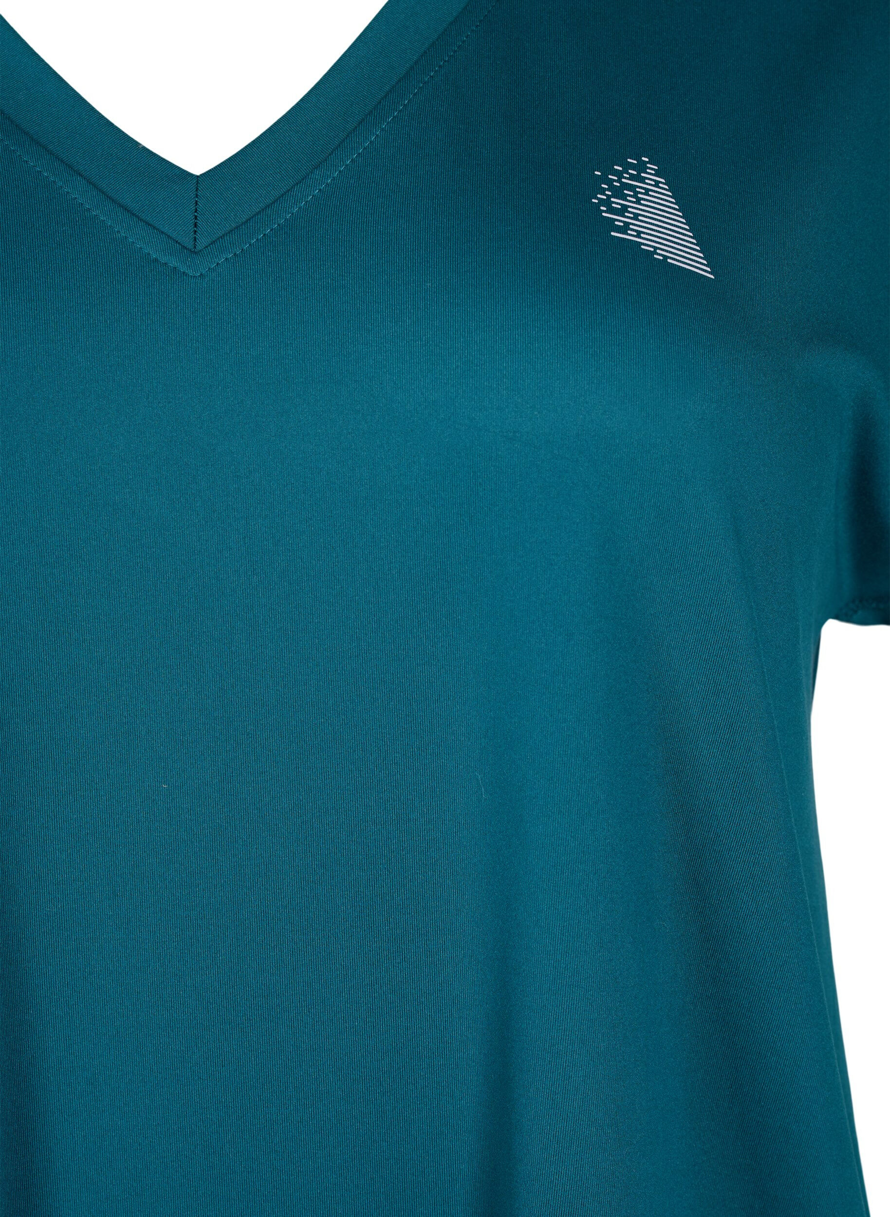 ZizziT-shirt de sport ample avec col en V, Vert fonc&eacute;, Packshot image number 2