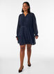 Robe courte avec volants et ceinture &agrave; nouer, Bleu, Model image number 1