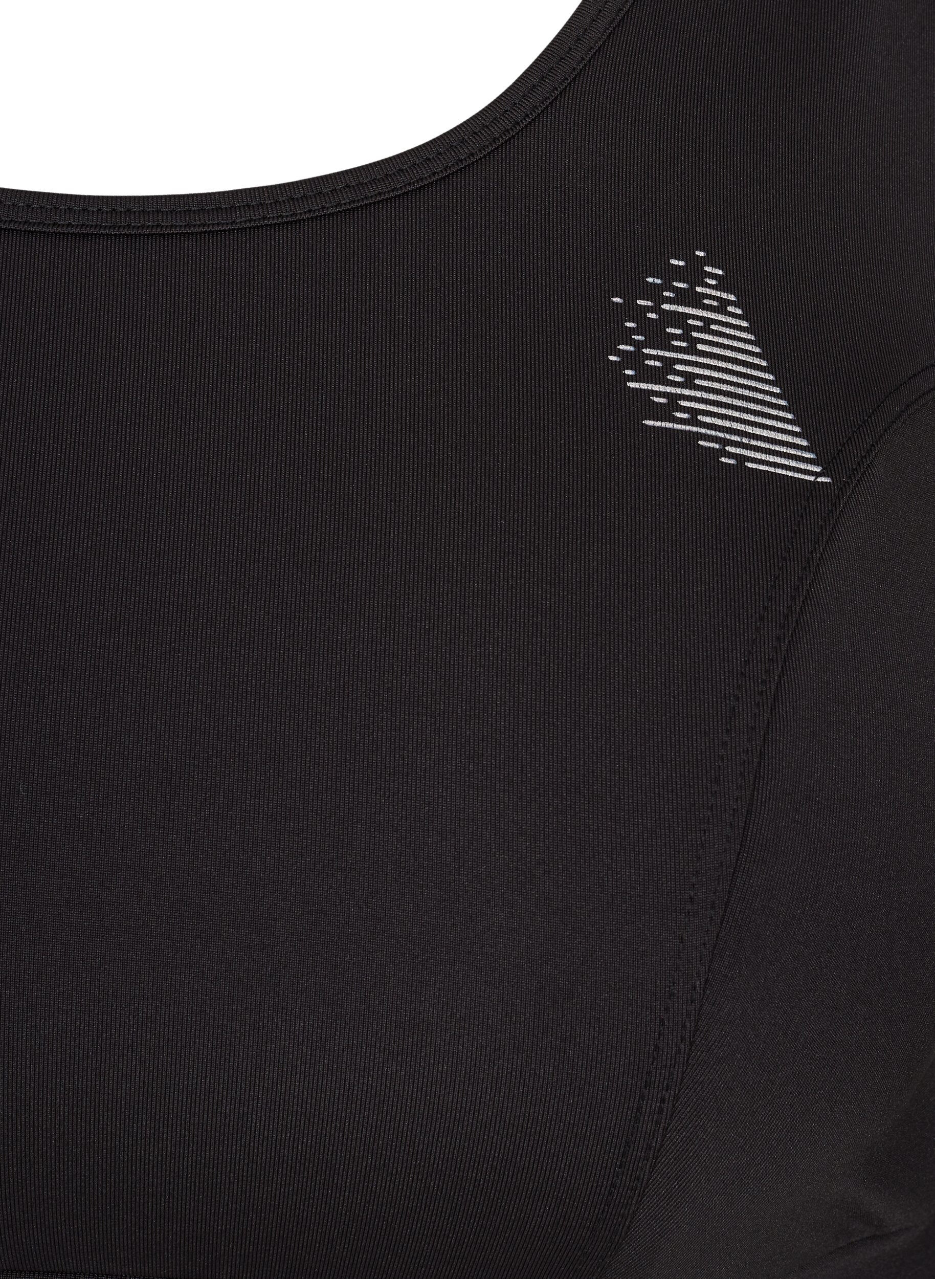 Zizzi Haut de sport uni avec dos crois&eacute;, Black, Packshot image number 2