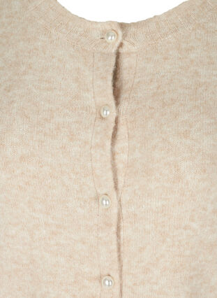 Cardigan court en maille chinée avec boutons en nacre, Pumice Stone Mel., Packshot image number 2