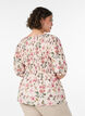 Blouse en viscose avec smocks et effet p&eacute;plum, Vanille, Model image number 2