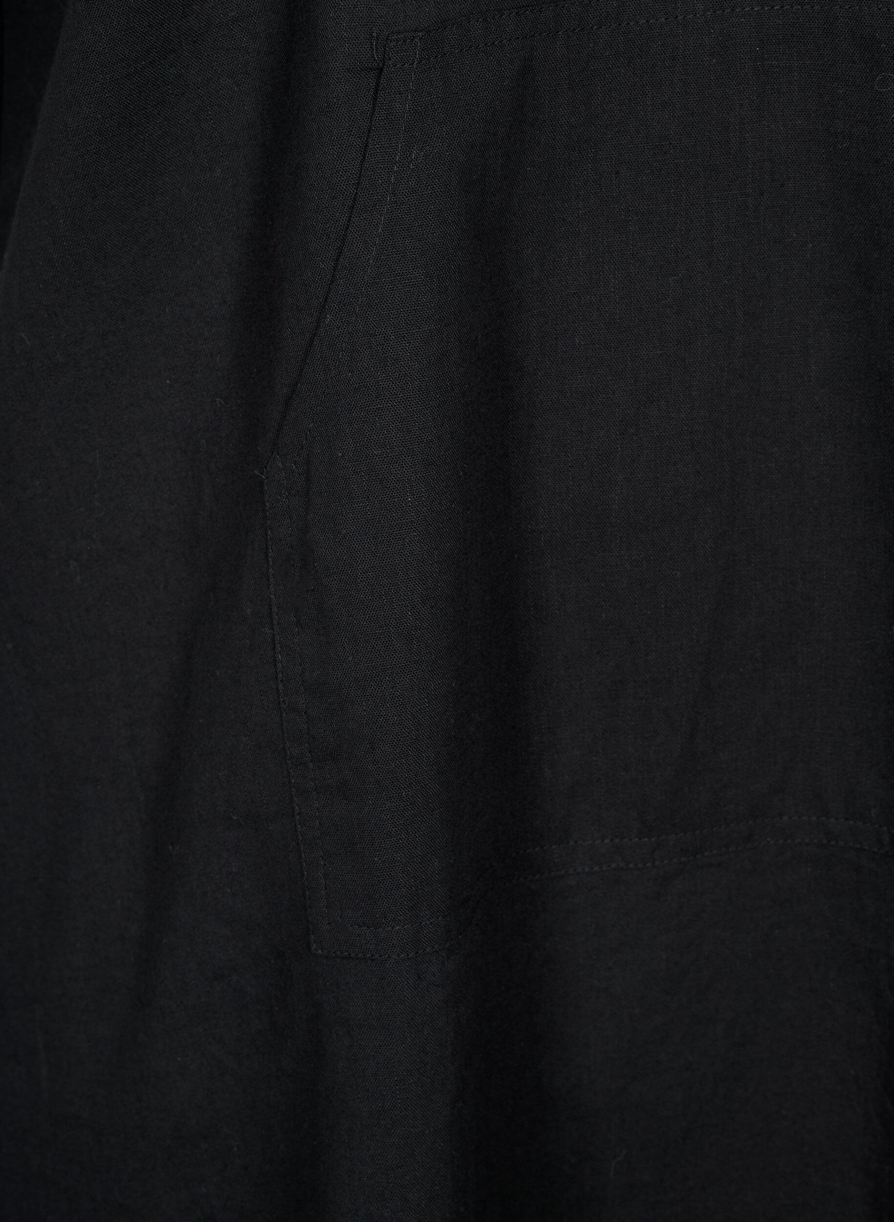 Zizzi Robe &agrave; capuche en coton m&eacute;lang&eacute; et lin, Black, Packshot image number 3