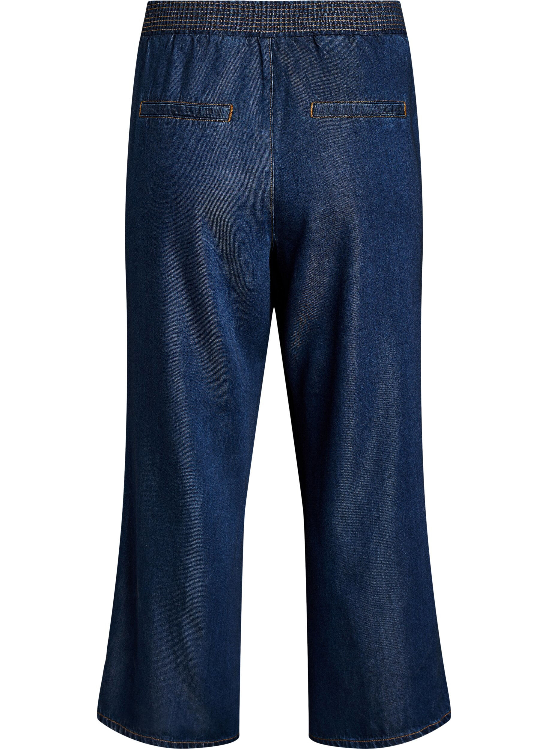 Zizzi Pantalon large en lyocell aspect denim, Bleu, Packshot image number 1