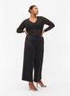 Pantalon en satin avec largeur, Black, Model image number 0