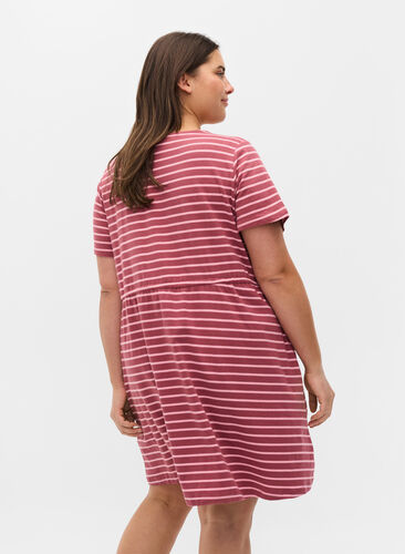 Tunique en coton à manches courtes, Apple Butter stripe, Model image number 1