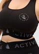 Soutien-gorge de sport avec impression de texte, Black, Model image number 2