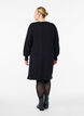 Robe courte en maille &agrave; manches raglan et couture centrale, Noir, Model image number 2