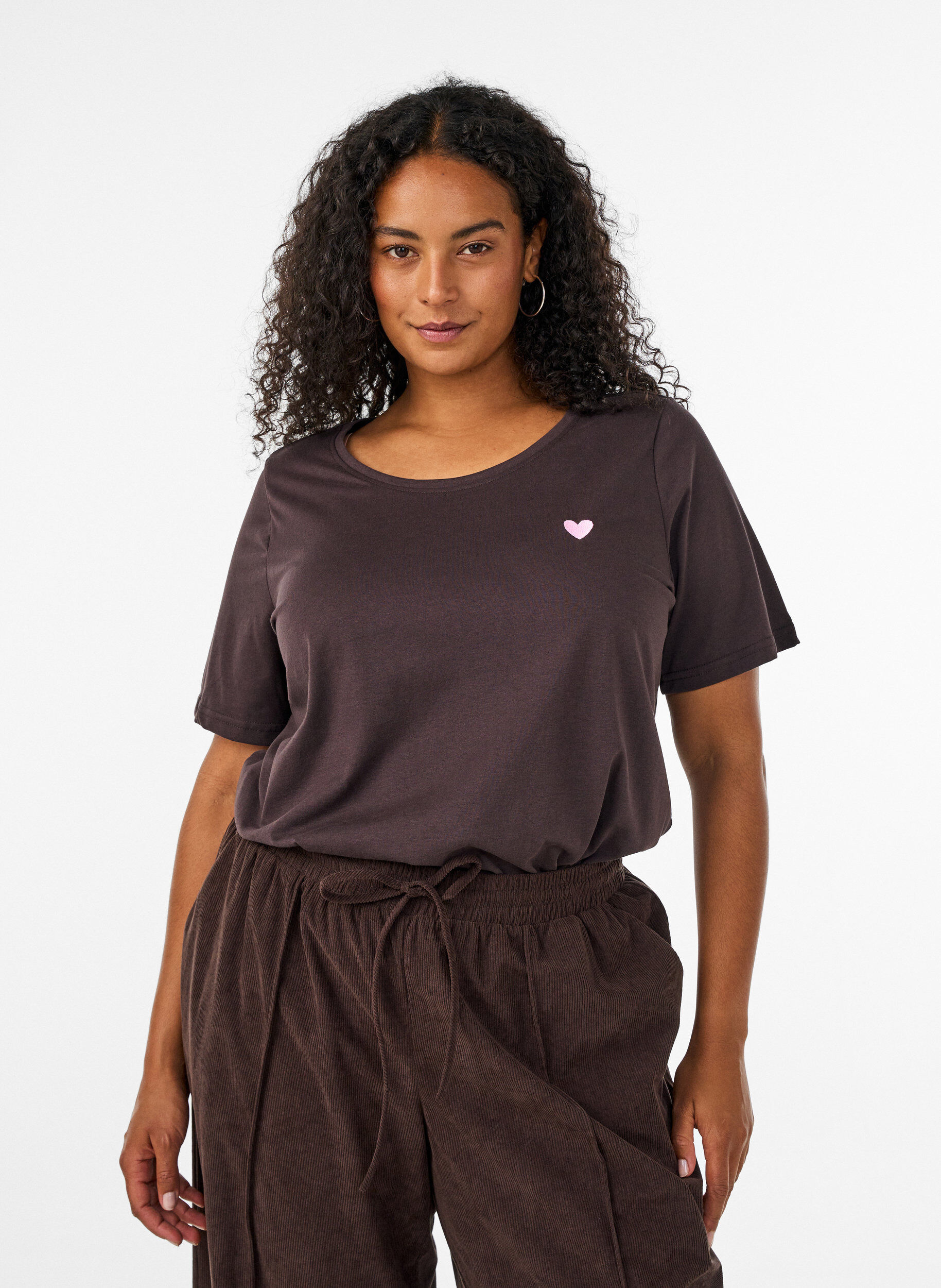 ZizziT-shirt imprim&eacute;, Marron, Model image number 0
