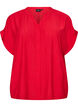 Blouse textur&eacute;e en viscose avec boutons, Rouge, Packshot image number 0