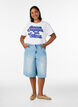 T-shirt en 100% coton avec manches courtes et imprim&eacute;, Blanc, Model image number 1