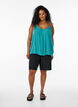 Top &agrave; bretelles en viscose, Bleu, Model image number 1