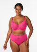 Culotte brief en microfibre avec dentelle, Rose, Model image number 0