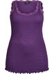 Haut avec bordure en dentelle, Violet, Packshot image number 0