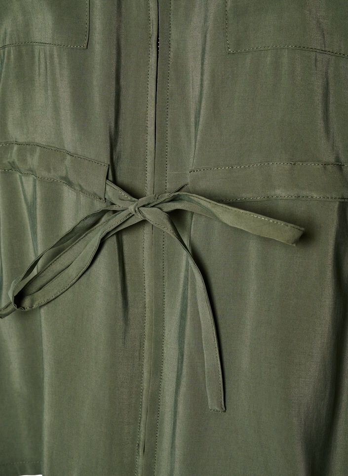 Gilet en modal avec fermeture &eacute;clair et ceinture &agrave; nouer, Vert, Packshot image number 3