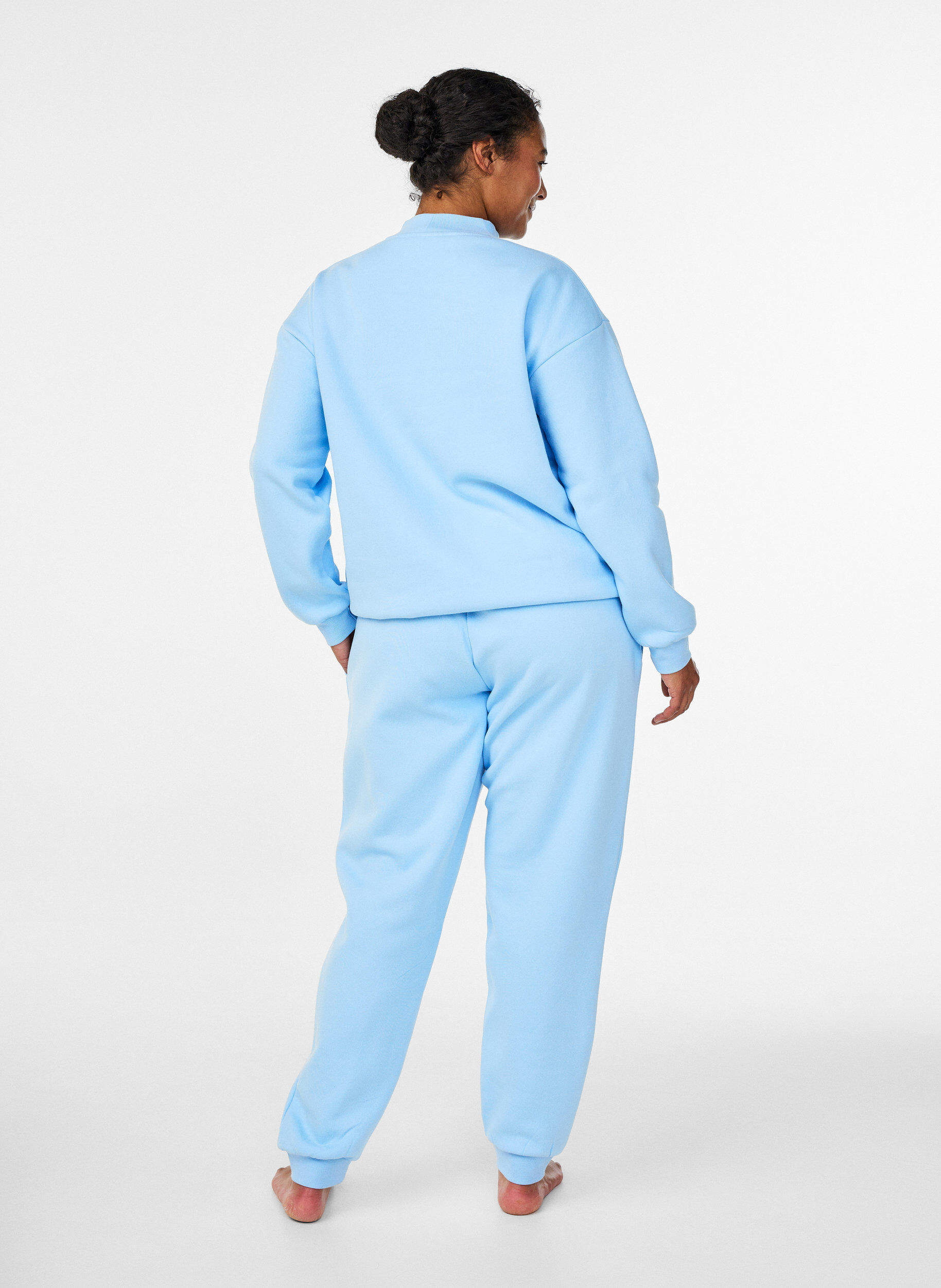 Zizzi Joggers taille haute, Bleu Clair, Model image number 1