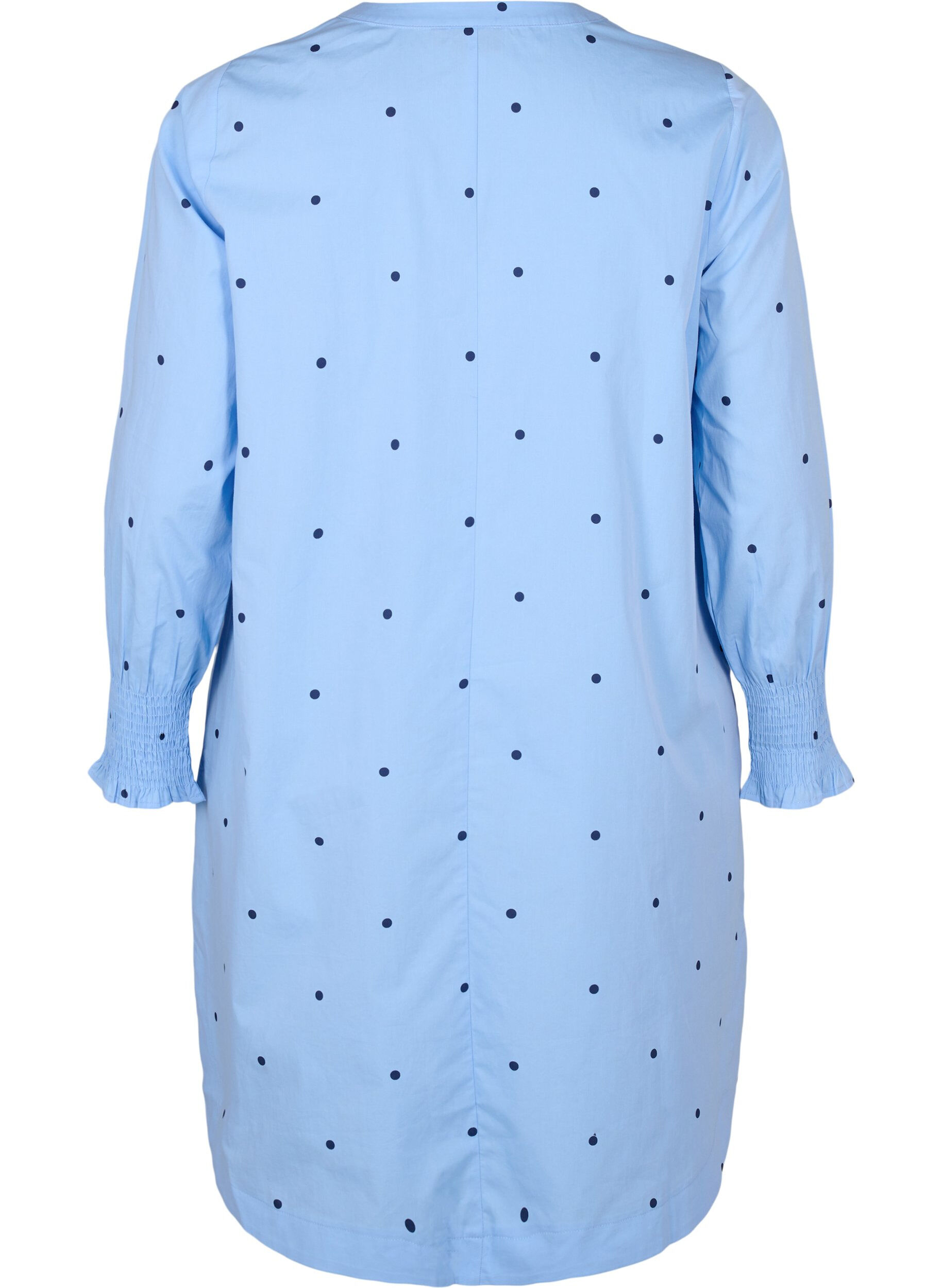 Zizzi Robe &agrave; pois avec manches longues, Bleu Clair, Packshot image number 1