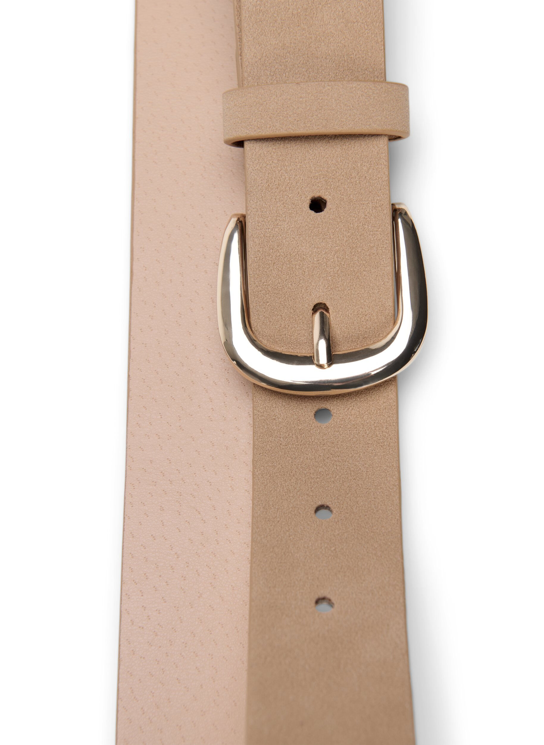 Zizzi Ceinture en simili-cuir &agrave; boucle dor&eacute;e, Beige, Packshot image number 3