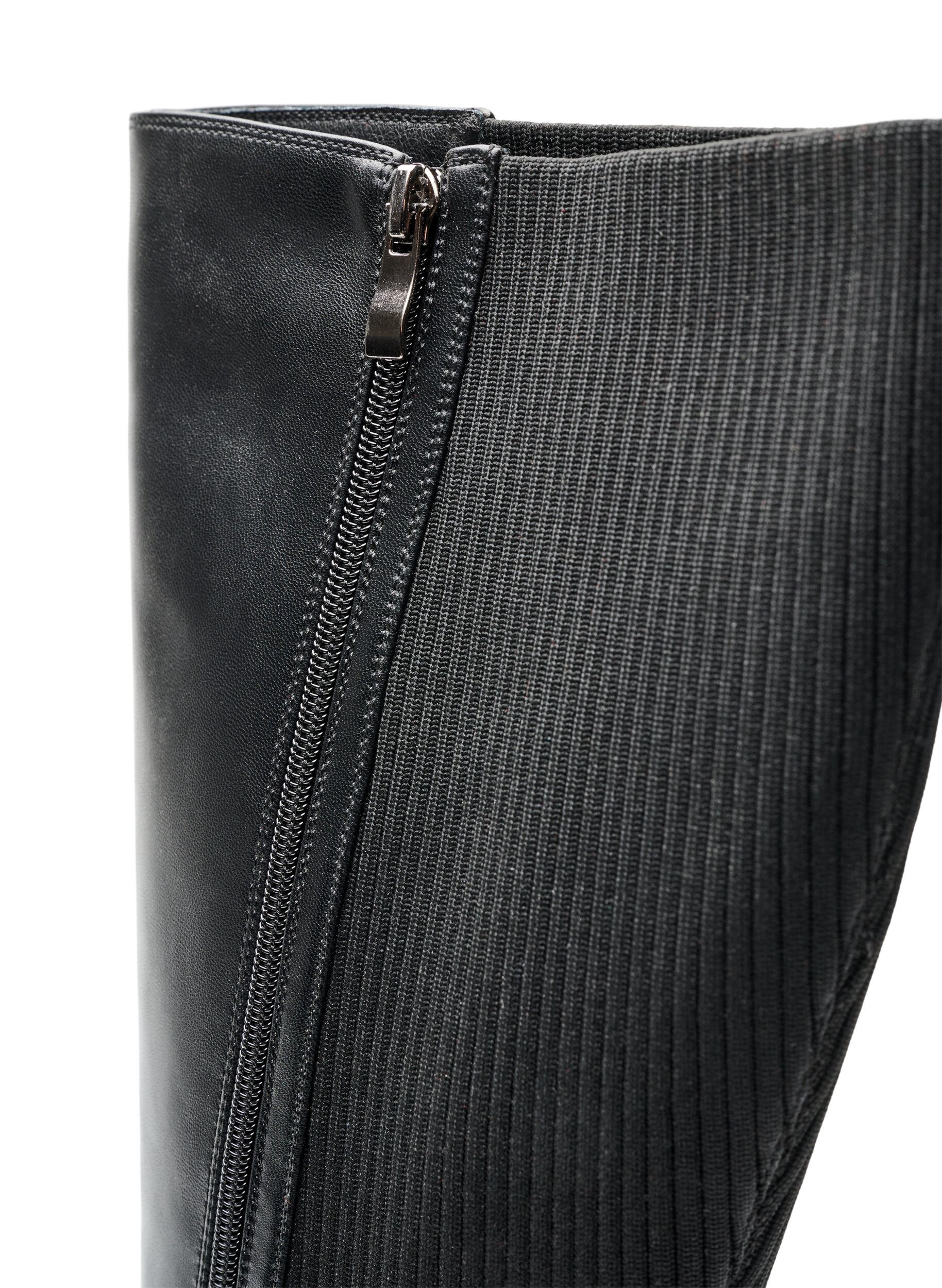 ZizziBotte haute avec empi&egrave;cements c&ocirc;tel&eacute;s, Noir, Packshot image number 2