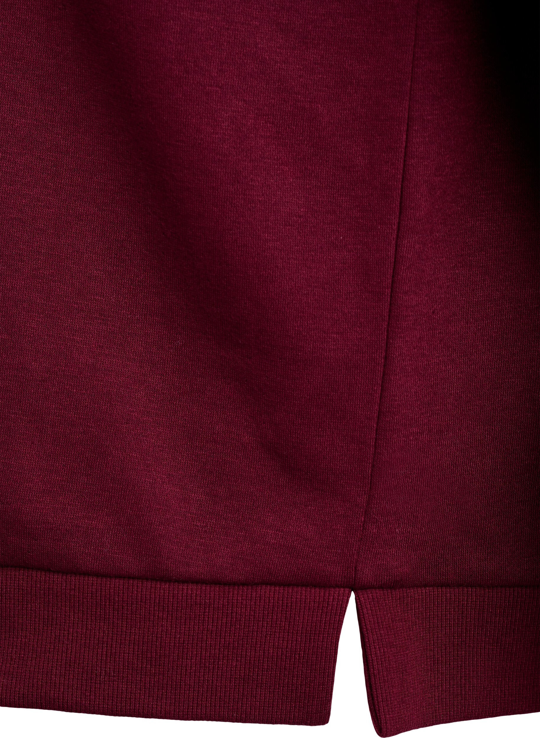 Zizzi Sweat-shirt &agrave; franges, Bordeaux fonc&eacute;, Packshot image number 3
