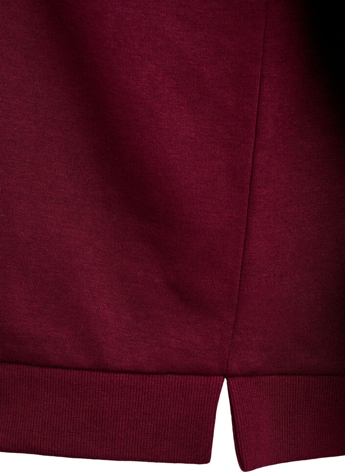 Sweat-shirt à franges, Bordeaux foncé, Packshot image number 3