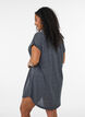 Chemise de nuit &agrave; manches courtes avec imprim&eacute; de texte, Noir, Model image number 2
