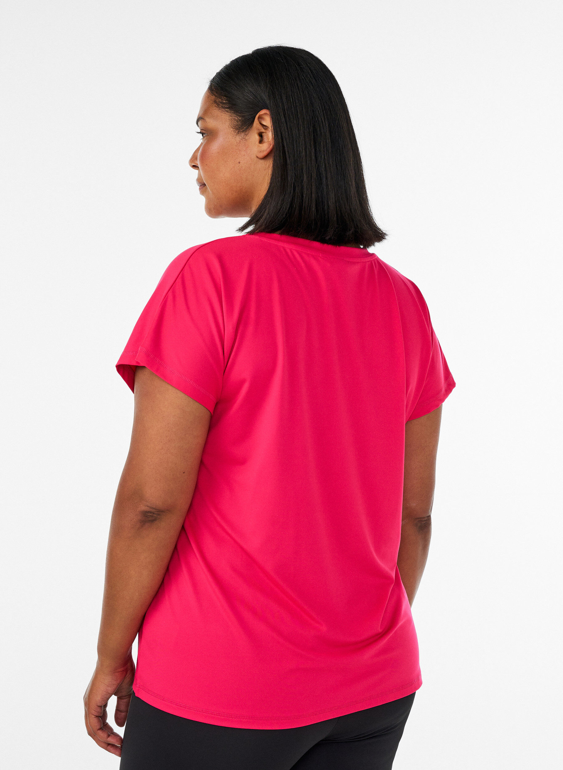 ZizziT-shirt d&rsquo;entra&icirc;nement ample avec col en V, Rose, Model image number 2