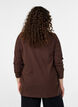 T-shirt &agrave; manches longues avec col V et boutons, Marron, Model image number 2