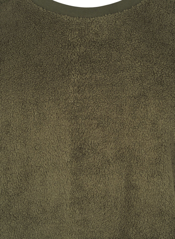 Chemisier en peluche ample à col rond, Forest Night, Packshot image number 2