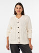 Cardigan avec motif torsad&eacute;, Vanille, Model image number 0