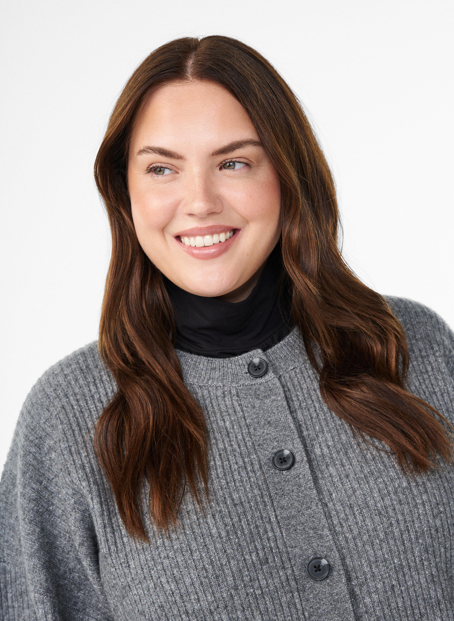 Haut court en jersey &agrave; col montant, Noir, Model