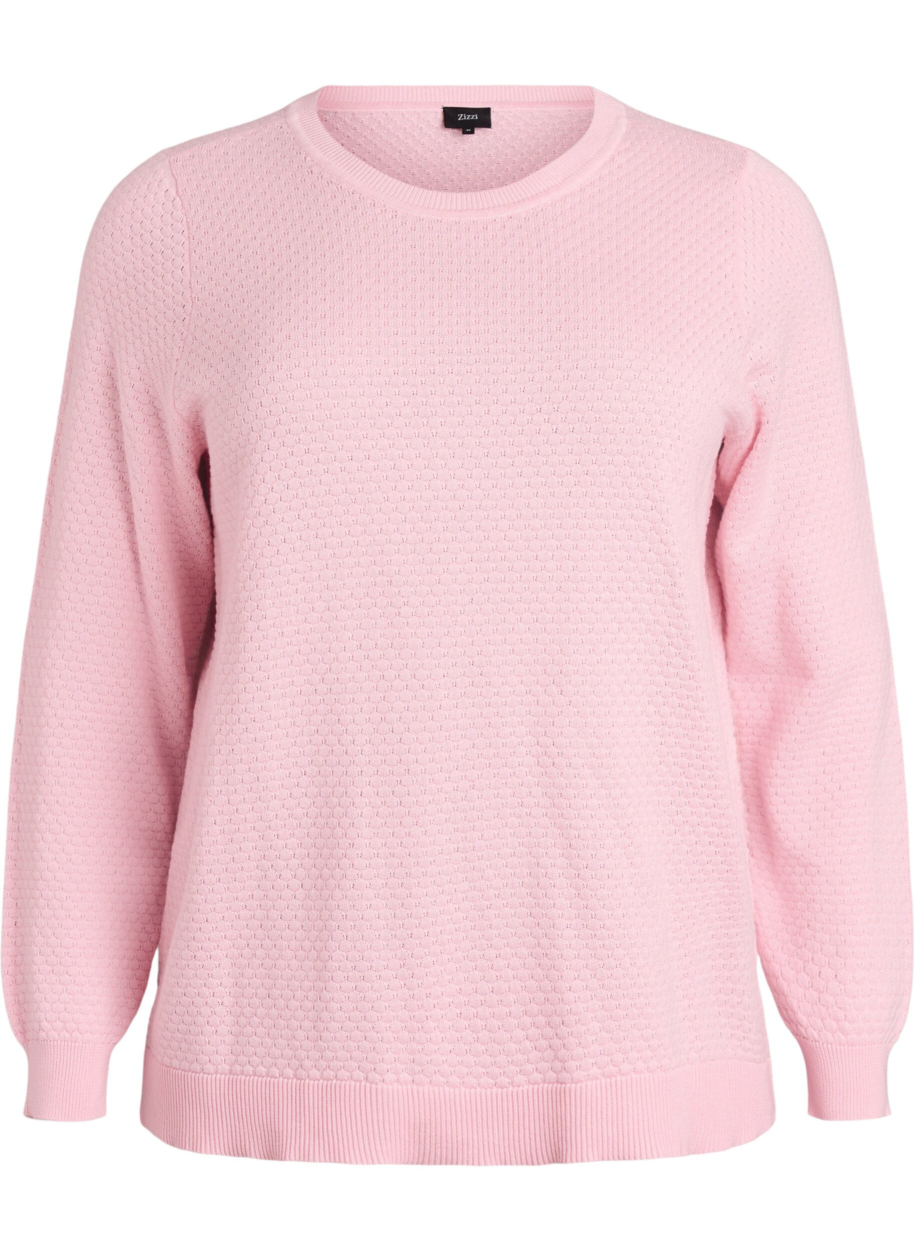 Blouse en maille de coton avec motif textur&eacute;