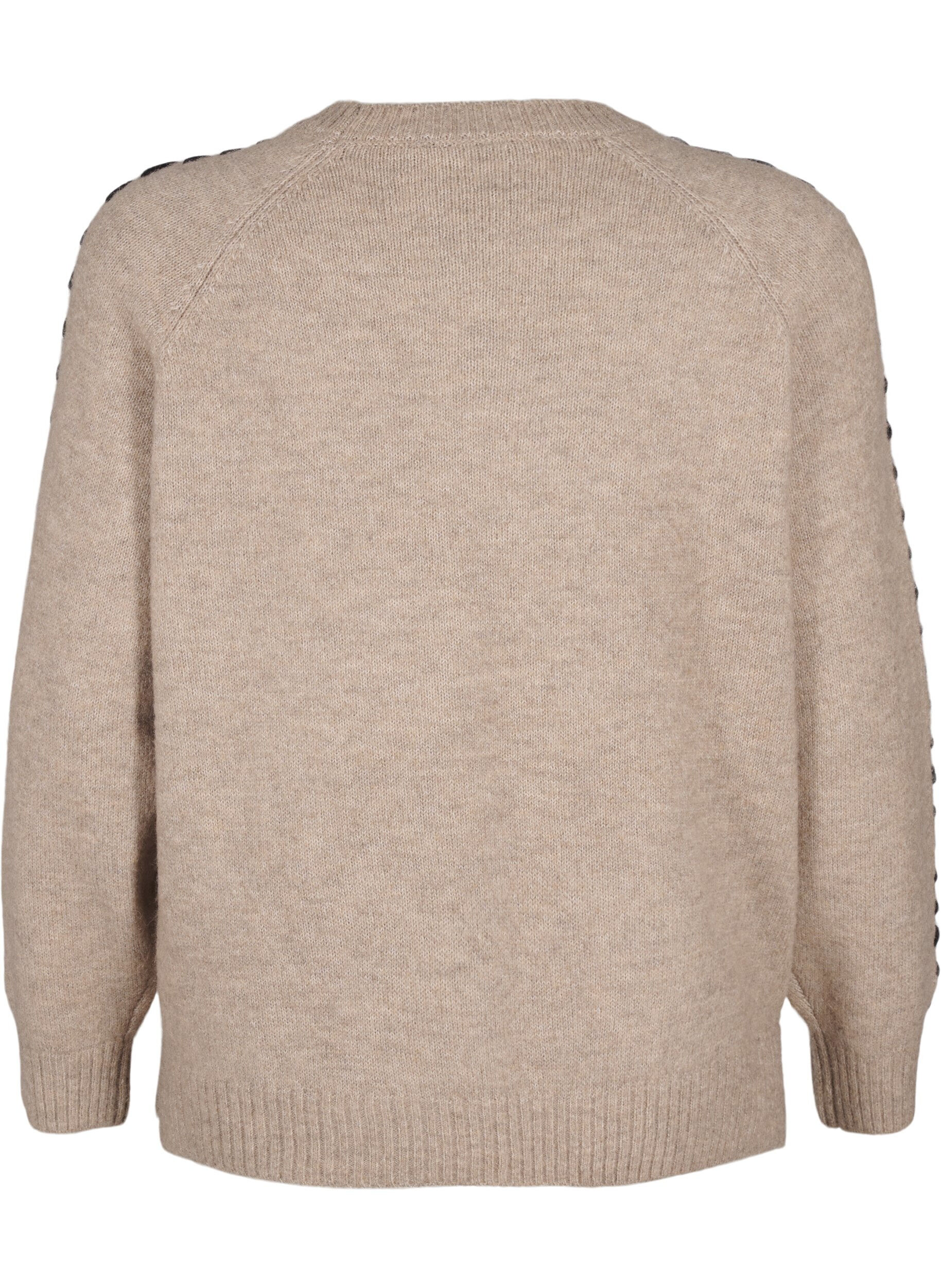 Zizzi Chemisier en tricot avec coutures, Desert T.Wh.Mel.Comb, Packshot image number 1