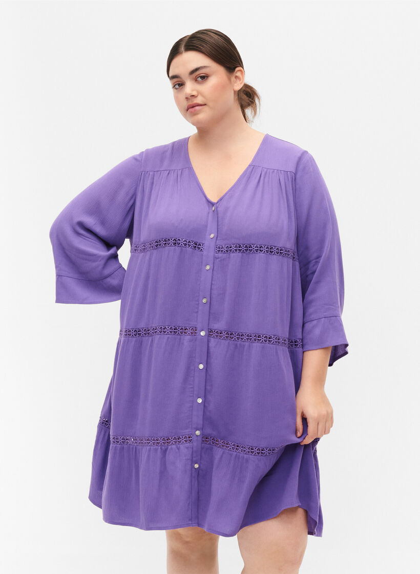 Robe de plage en viscose, Royal Lilac, Model image number 0