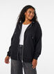 Sweat &agrave; capuche zipp&eacute; avec poches, Noir, Model image number 0