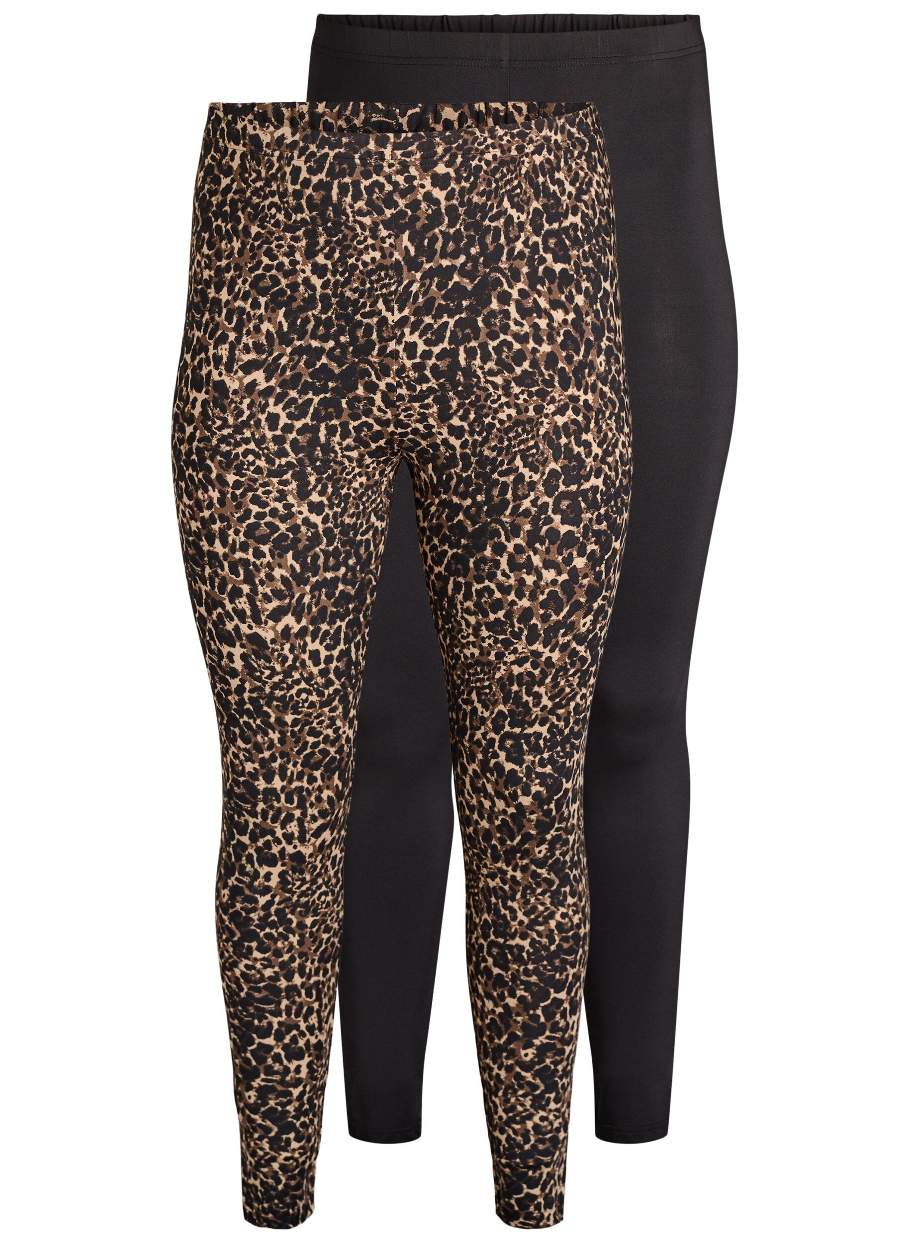 Lot de 2 leggings longs &agrave; taille standard