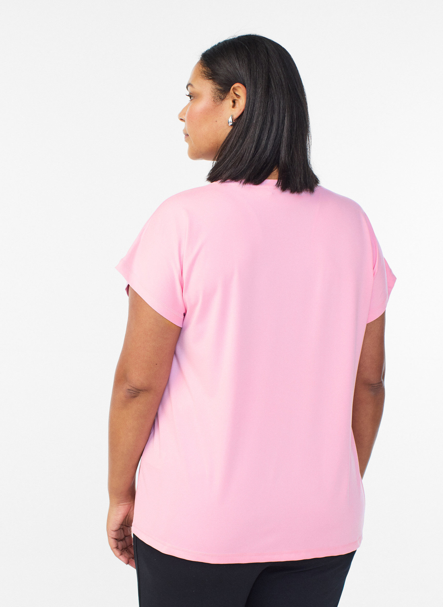 ZizziT-shirt de sport couleur unie, Rose, Model image number 2