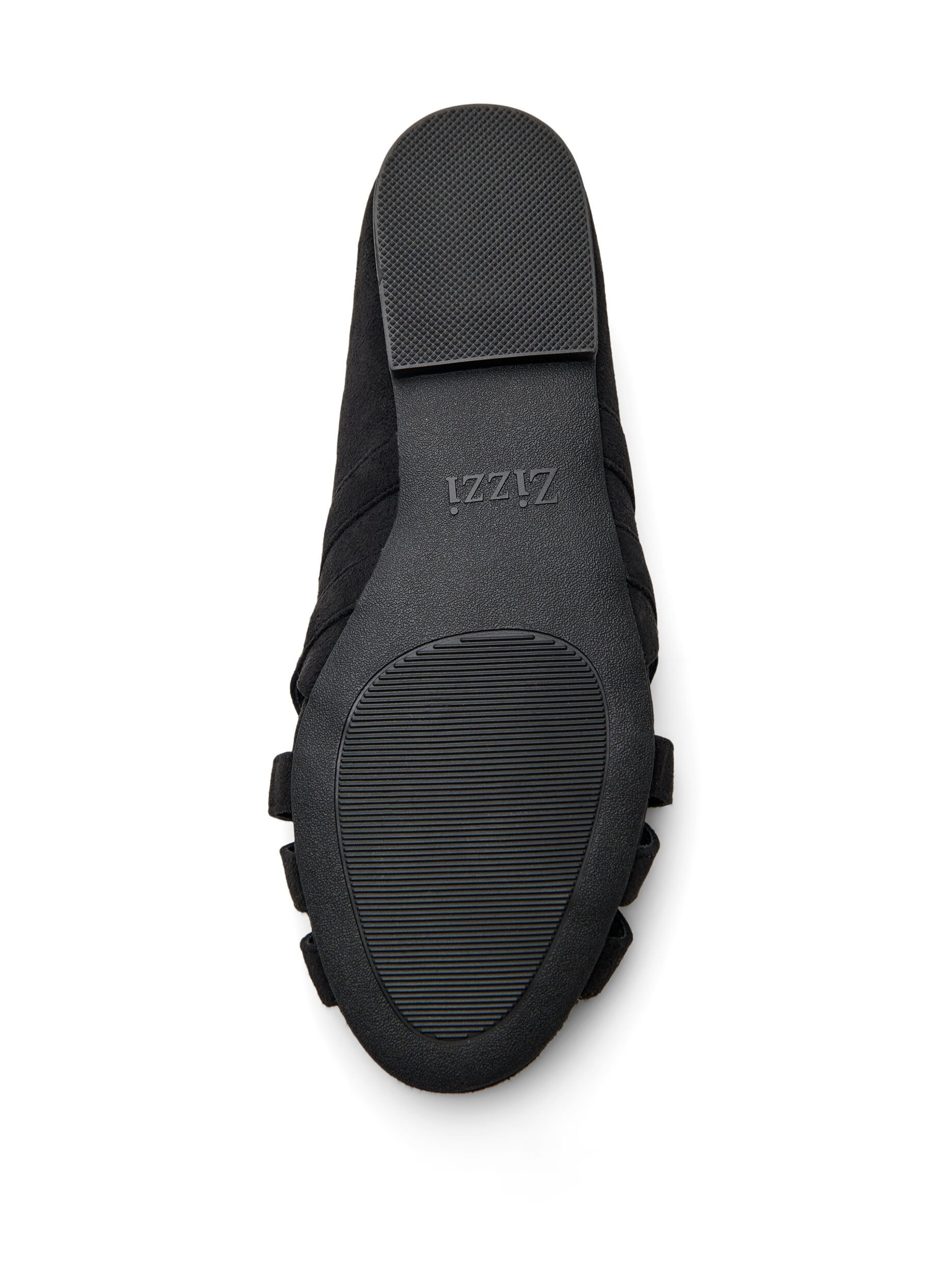 Zizzi Ballerines en su&eacute;dine avec brides crois&eacute;es, Noir, Packshot image number 4
