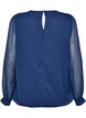 Blouse en mousseline avec manches transparentes, Bleu, Packshot image number 1