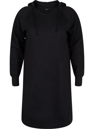 Robe pull à capuche, Black Solid, Packshot image number 0
