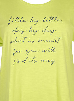 T-shirt imprimé en coton biologique, Wild Lime w. Navy, Packshot image number 2