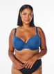Soutien-gorge moul&eacute; avec maille, Bleu, Model image number 0