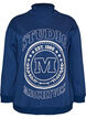 Sweat-shirt avec col montant et motif sportif sur le devant, Bleu, Packshot image number 0