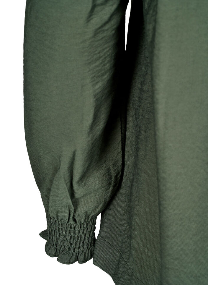 Chemisier avec col à volants, Vert, Packshot image number 3