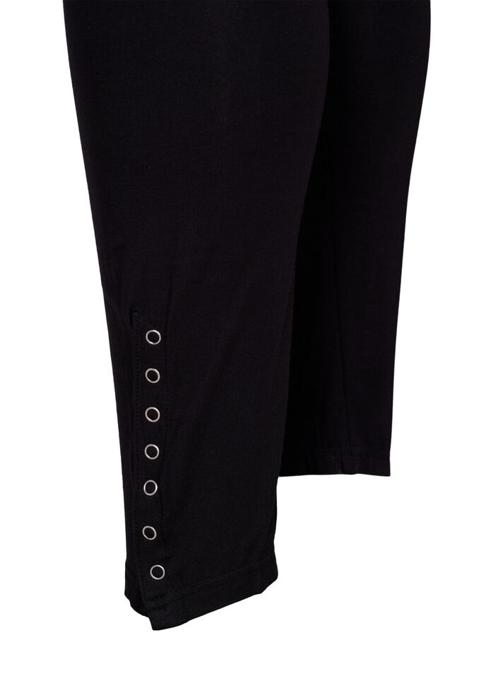 Leggings de grossesse en viscose avec boutons, Black, Packshot image number 2