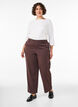 Pantalon de costume taille haute coupe droite, Marron, Model image number 0